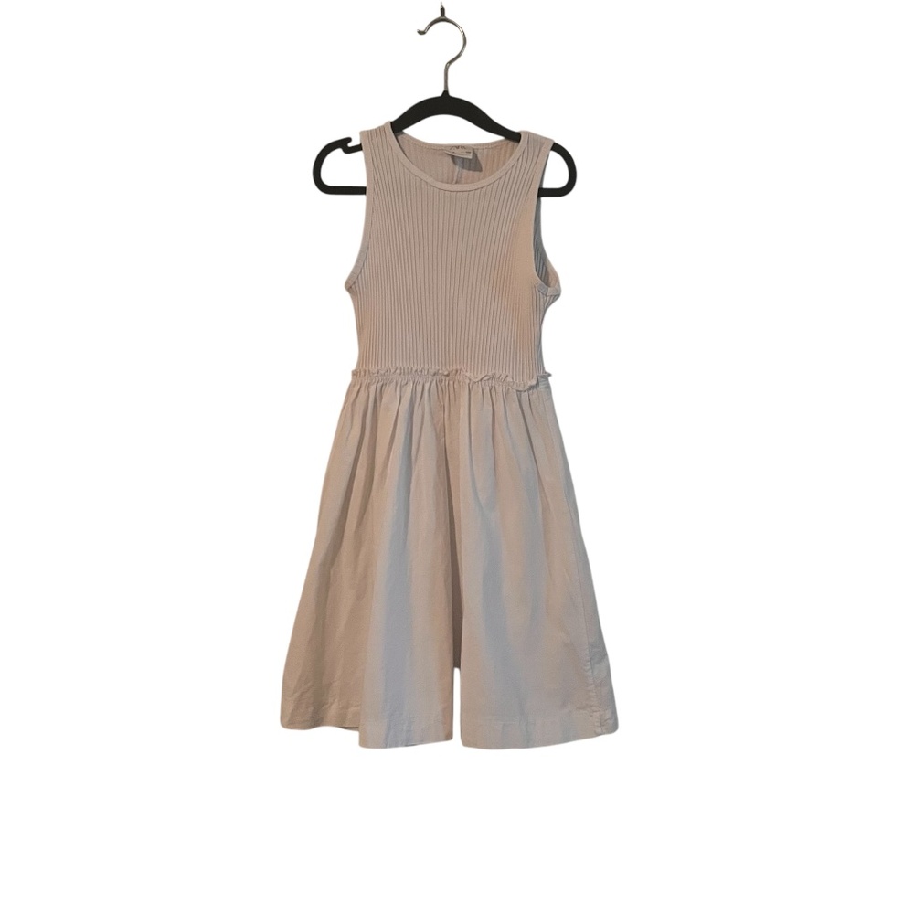 Zara Girl's White Sleeveless Ribbed Dress Size 8 - Picture 1 of 3